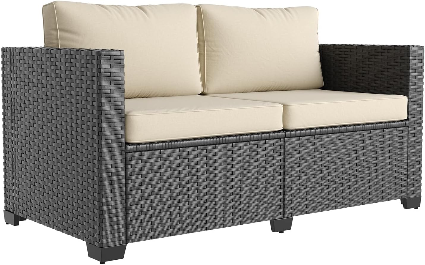 Aoxun 8 Piece Outdoor Patio Furniture Set 7 Seats, Outdoor Sectional with Thick Waterproof Cushions & Storage Coffee Table, Patio Conversation Sets for Garden,Backyard, Porch, Balcony, Deck, Beige woonhhop