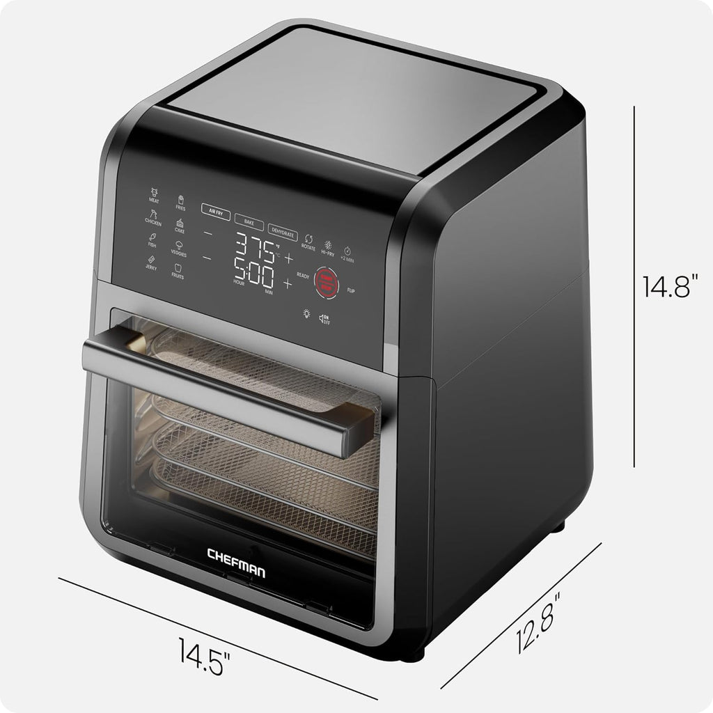 Chefman Compact 6.3-Quart Digital Air Fryer with Rotisserie, Dehydrator, and Convection Oven, 8 Touchscreen Presets wourant