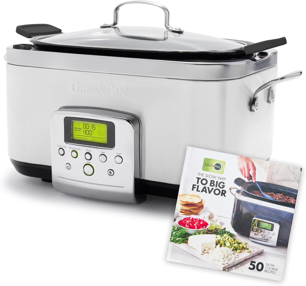 8-in-1 Programmable 6QT Electric Slow Cooker with Dishwasher-Safe Lid and Removable Base wourant