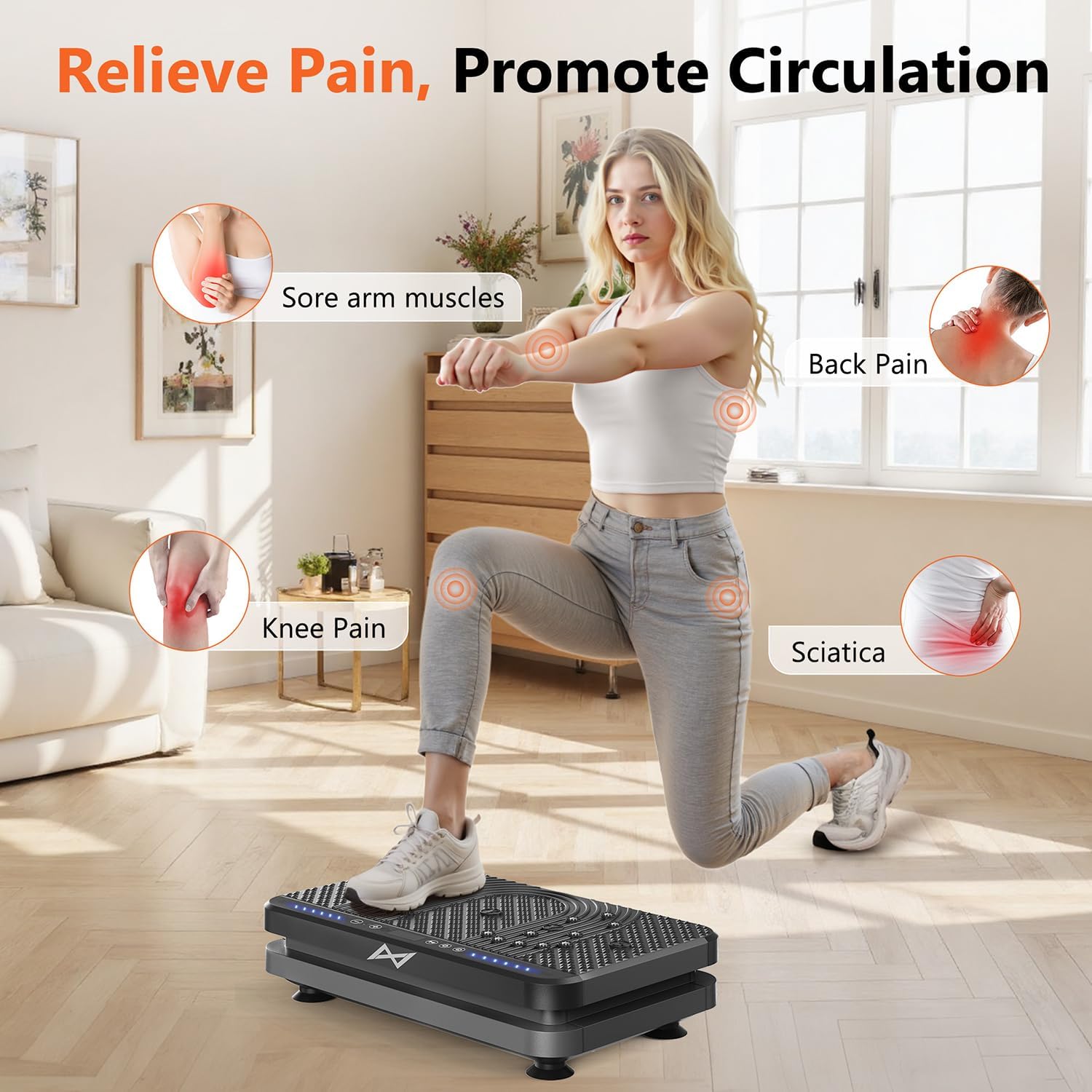AXV Vibration Plate Fitness Platform Trainer Suitable for men and women to lose weight and burn fat at the gym wourant