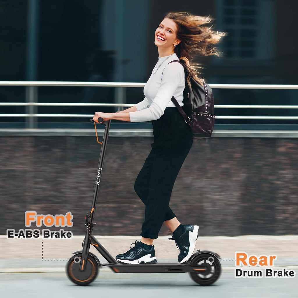 Electric Scooter, 350W/500W Powerful Motor, 8.5"/10" Solid Tires, 19/22Mph, 28/21/12 Miles Range,Dual Braking wourant