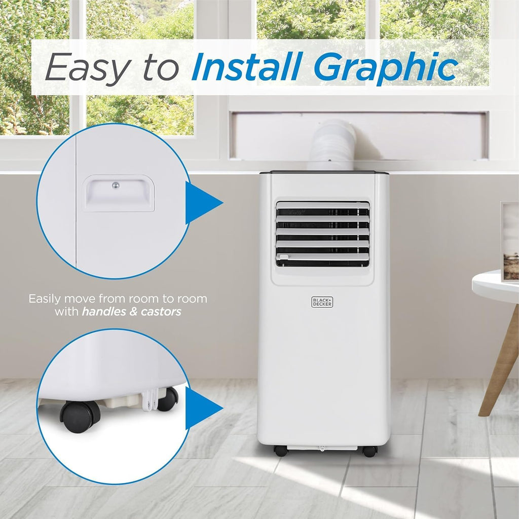 BLACK+DECKER 8,000 BTU Portable Air Conditioner with Wifi & Remote Control, 3-1-in AC, Fan & Dehumidifier, with App, Alexa & Google Assistant, Window Kit woonhhop