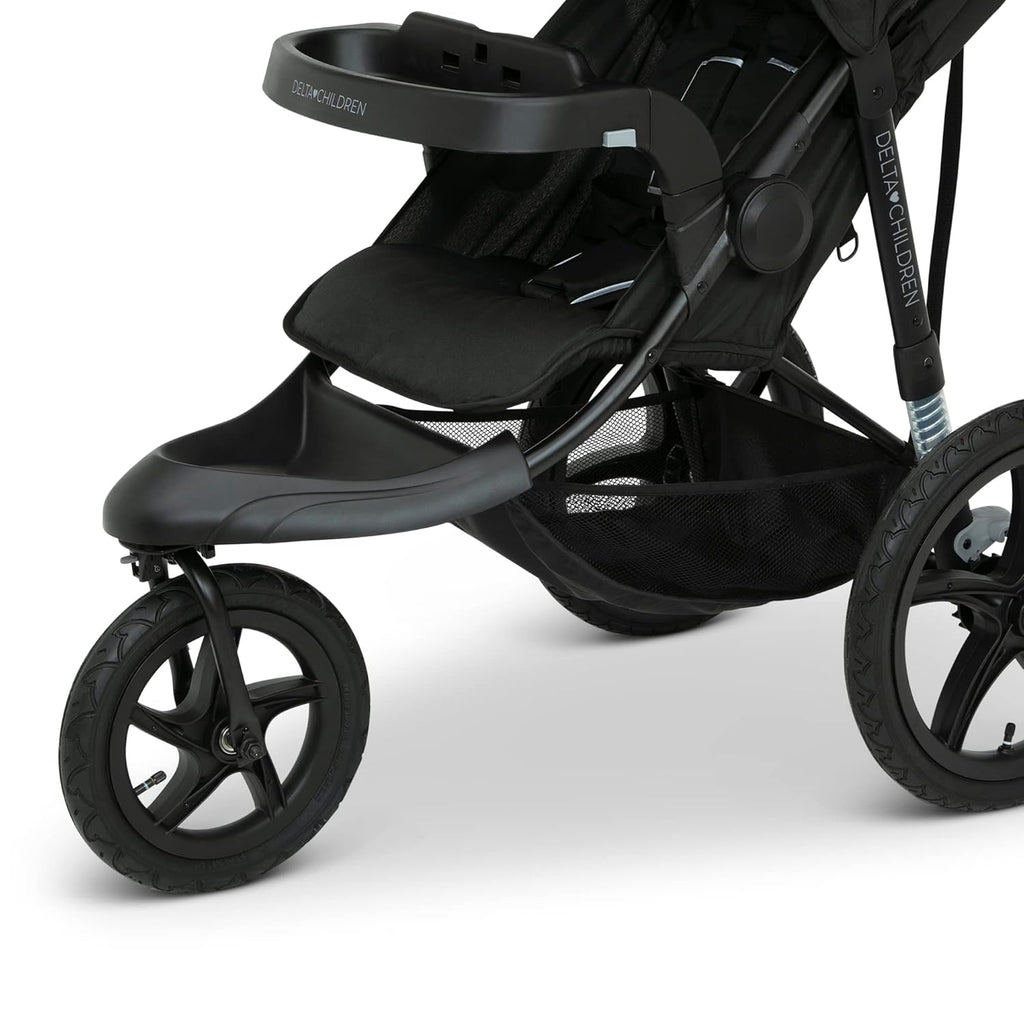 Delta Children Apollo Jogging Stroller Shock Absorbing Frame with Large Canopy Recline wourant