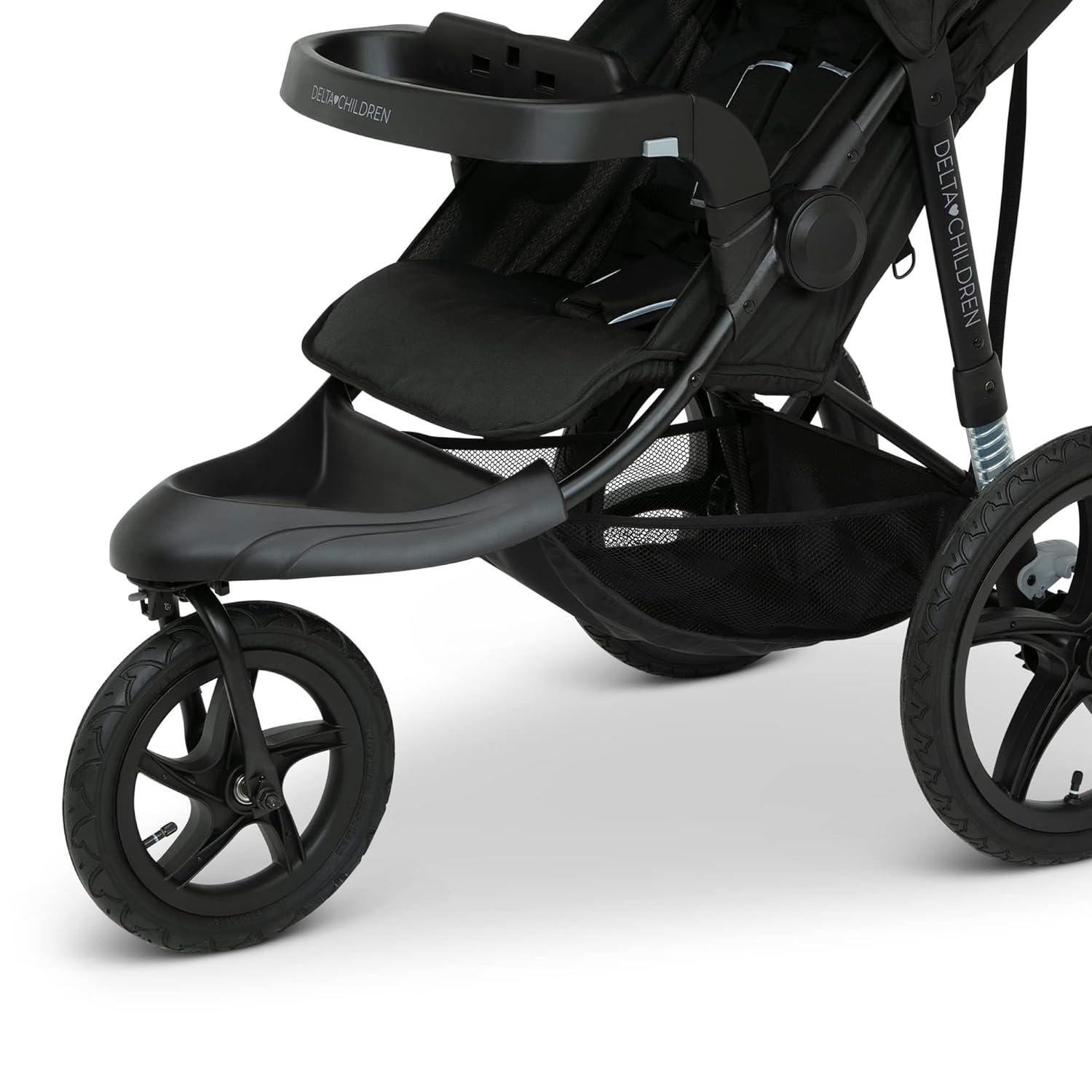 Delta Children Apollo Jogging Stroller Shock Absorbing Frame with Large Canopy Recline wourant