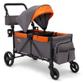 Jeep Sport All-Terrain Stroller Wagon by Delta Children - Includes Canopy, Parent Organizer, Adjustable Handlebar, Snack Tray & Cup Holders, Grey/Olive Green wourant