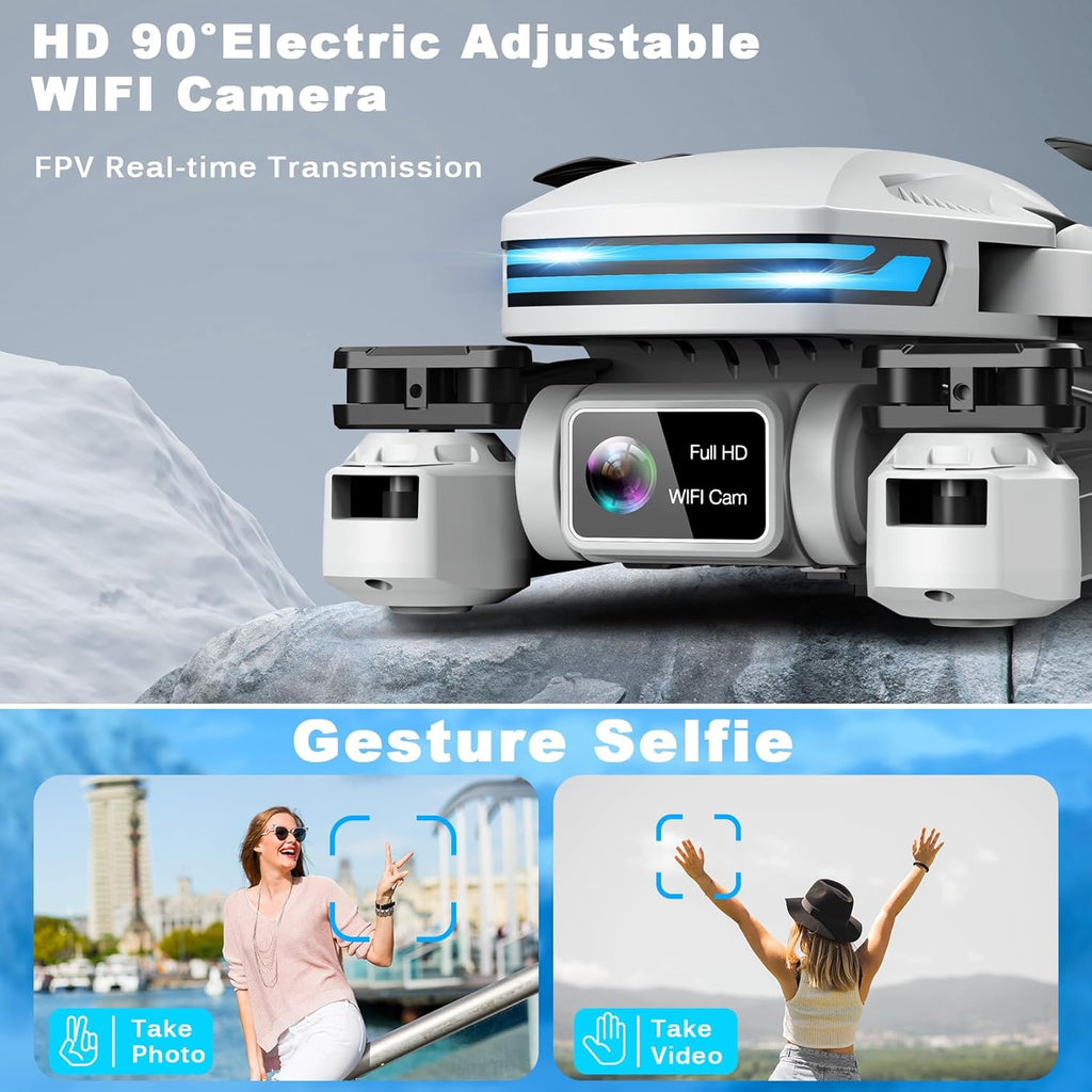 Drone with Camera for Adults, HD FPV Drones with Upgrade Altitude Hold, One-Key Take Off/Landing, Voice Control, Headless Mode, 2 Batteries, Toys Gifts for Teen Boys Girls, Beginner wourant