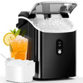 Antarctic Star Nugget Ice Maker Countertop with Soft Chewable Ice, Portable Sonic Ice Maker with Basket and Scoop, Removable Top Cover, Auto-Cleaning for Home/Party/RV/Camping (Stainless Steel Silver) woonhhop