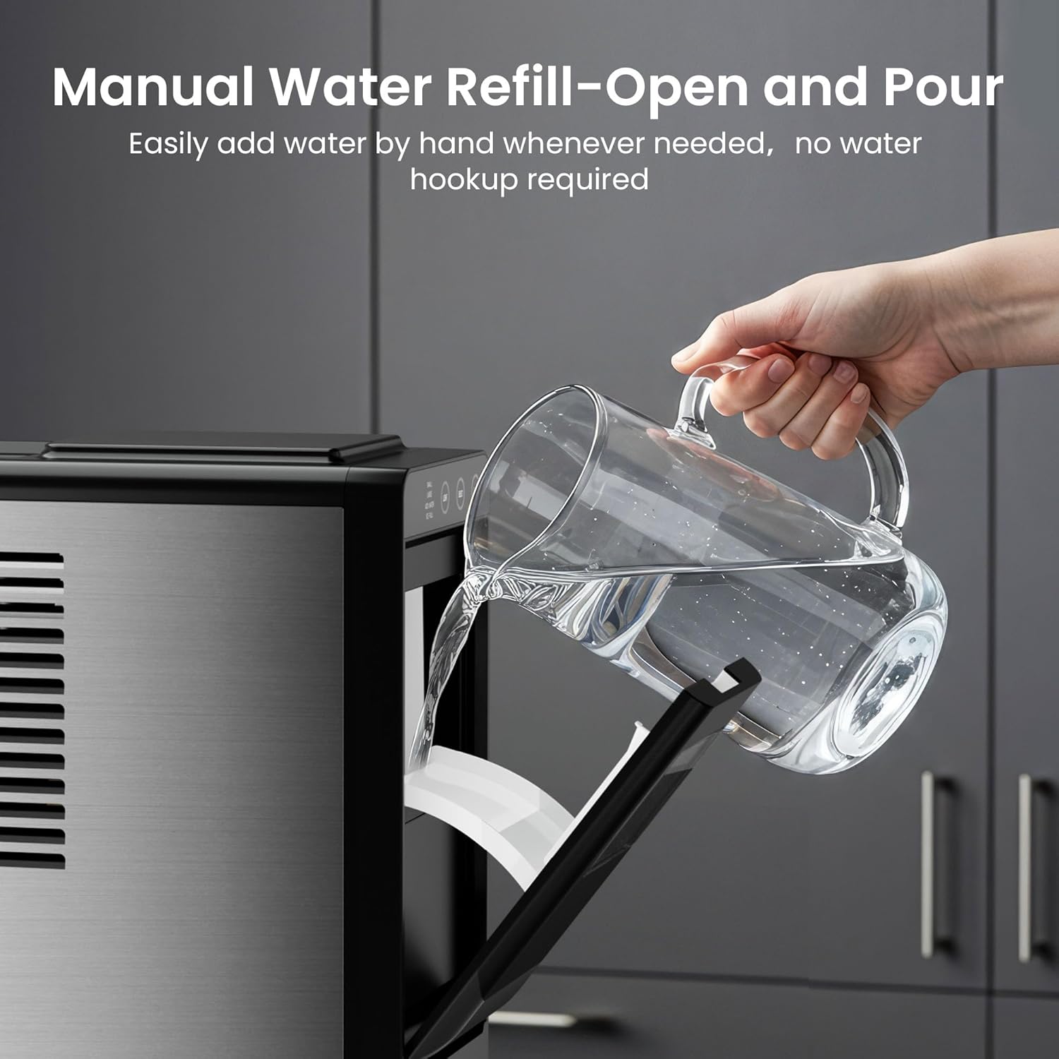 Kismile Ice Makers Countertop,26lbs in 24Hrs, Portable Ice Maker Machine with Self-Cleaning Function,Selectable Ice Size & Internal Lighting Desigh for Home/Kitchen/Bar woonhhop