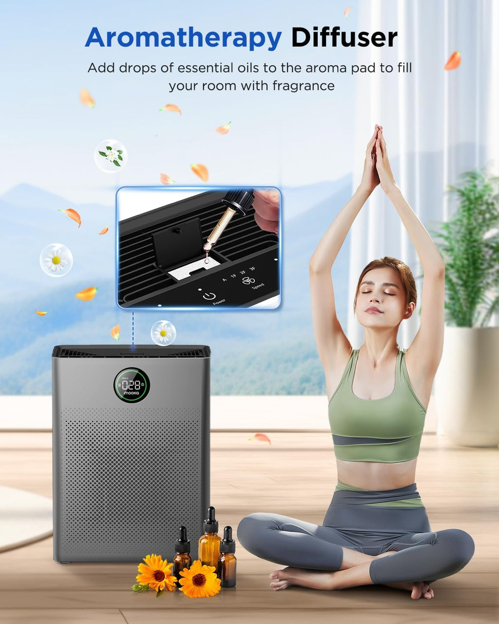 Air Purifiers for Home Large Room up to 2200sq.ft, MOOKA Air purifier for Home Pets with Washable Filter wourant