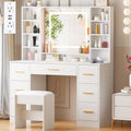 ANWBROAD Vanity Desk Table with Lighted Mirror 39.4 Girls Makeup Vanity wourant