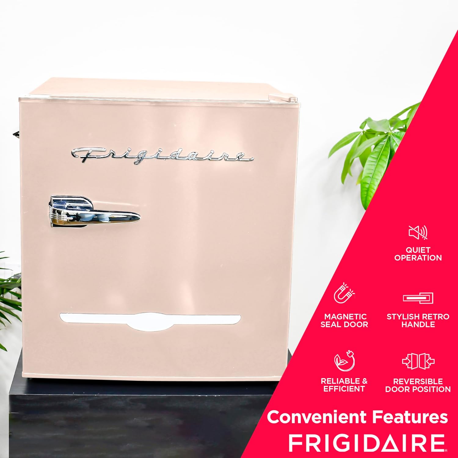 Frigidaire EFR176 Retro Compact Fridge with Chiller Mini Refrigerator with Built-in Bottle Opener for Office, Bedroom, Dorm Room or Cabin, 1.6 cu ft 16" D x 18" W x 18.5" H, Moonlight wourant
