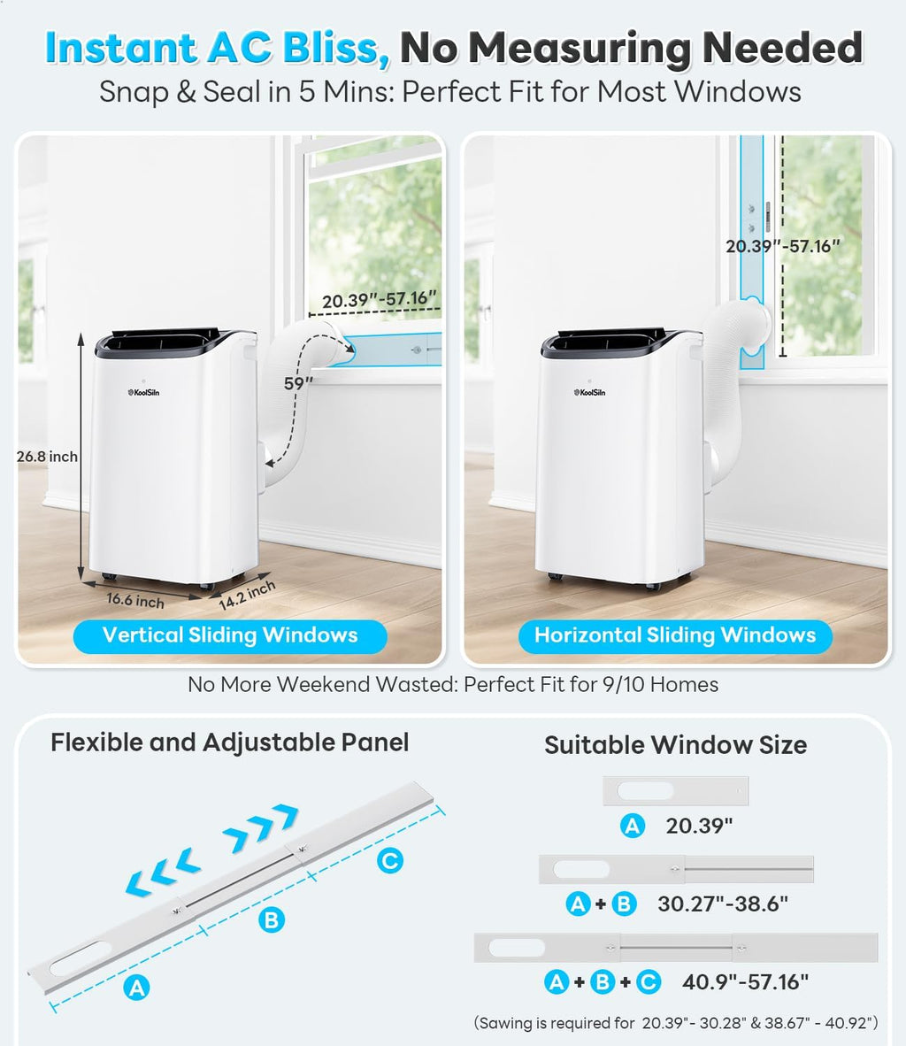 14,000 BTU Portable Air Conditioner Cools Up to 700 Sq.Ft, Auto-Evaporation Low Noise Portable AC Unit with Remote Control Fits for Large Room, Office, Garage,White wourant