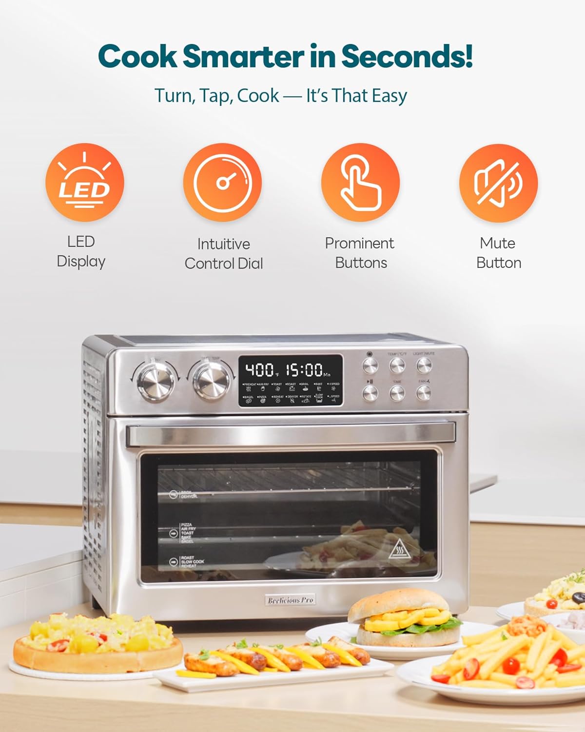 28QT Air Fryer Toaster Oven Combo, Large 12-in-1 Convection Countertop Oven with 3-Layer Cooking, Rotisserie for Chicken, 6 Heating Tubes, Fast Preheat, Fits 11" Pizza, Full Accessories, Sparkle Black wourant