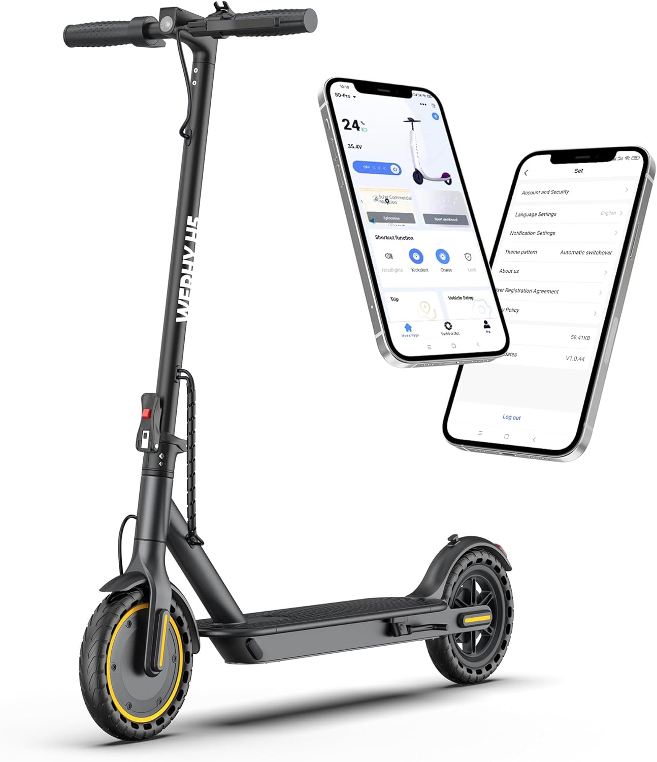 Electric Scooter, 350W/500W Motor, Top Speed 19/22 mph, Max 16/23/28Miles Ranges, Foldable E Scooter for Adults wourant