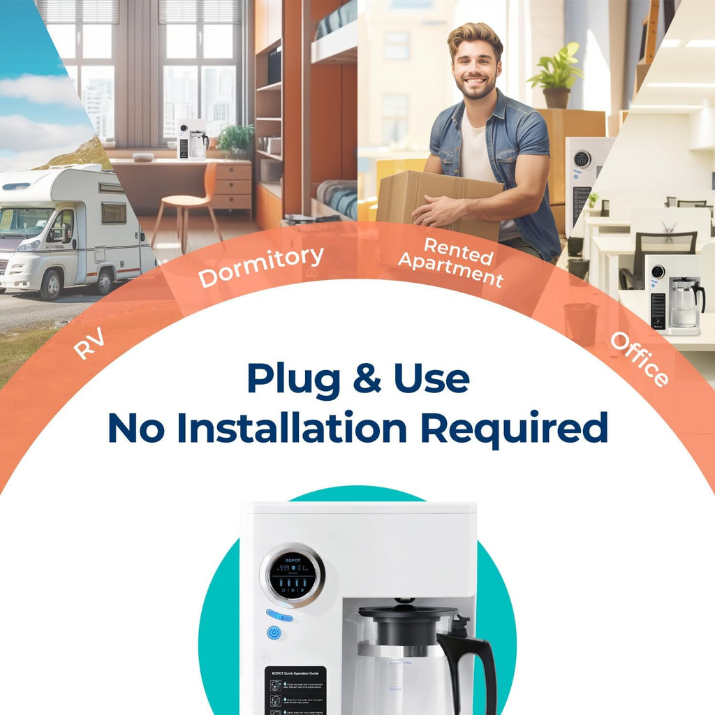Bluevua RO100ROPOT-UV Reverse Osmosis System Countertop Water Purifier - 6-stage purification with UV and remineralization, reverse osmosis filtration wourant