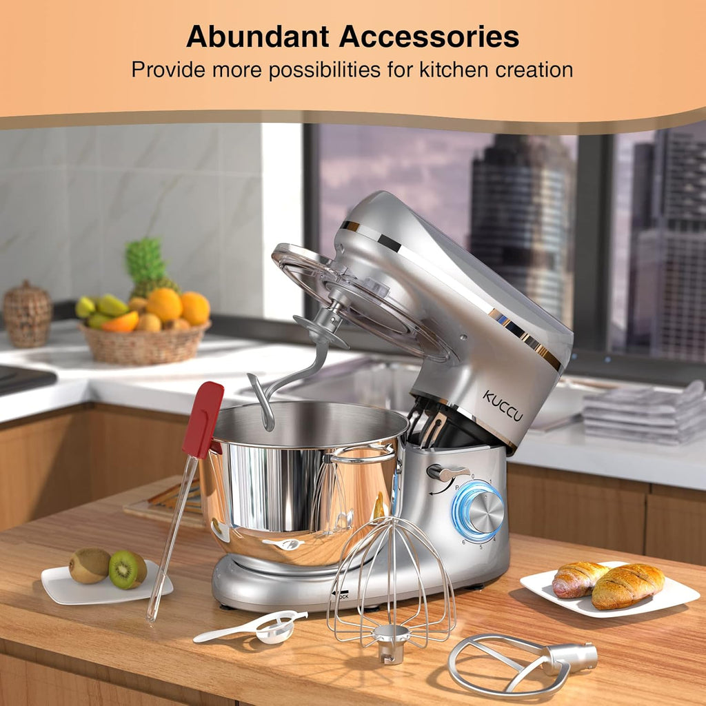 Stand Mixer 6.5 Qt 660W 6-Speed Tilt-Head Food Dough Mixer, Kitchen Electric Mixer with Stainless Steel Bowl,Dough Hook,Whisk, Beater, Egg white separator wourant