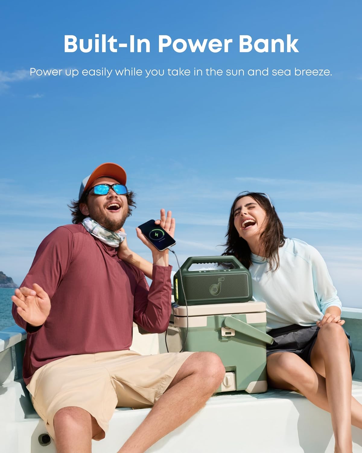Outdoor Speaker, 80W, Subwoofer, BassUp 2.0, 24H Playtime, IPX7 Waterproof, Floatable, RGB Lights, USB-C, Custom EQ, Bluetooth 5.3, Portable for Camping, Beach, and Backyard wourant