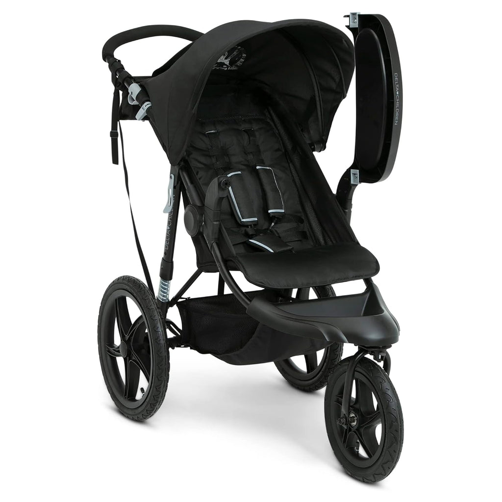 Delta Children Apollo Jogging Stroller Shock Absorbing Frame with Large Canopy Recline wourant