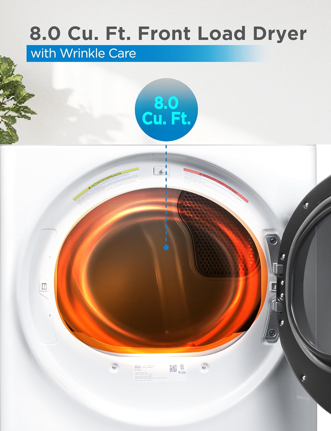 Compact Clothes Dryer, 1.5 Cu. Ft. 850W Electric Dryer, 120V Vented Portable Dryer with Stainless Steel Drum, for 5.5 lbs. of clothing for Standard Wall Outlet wourant