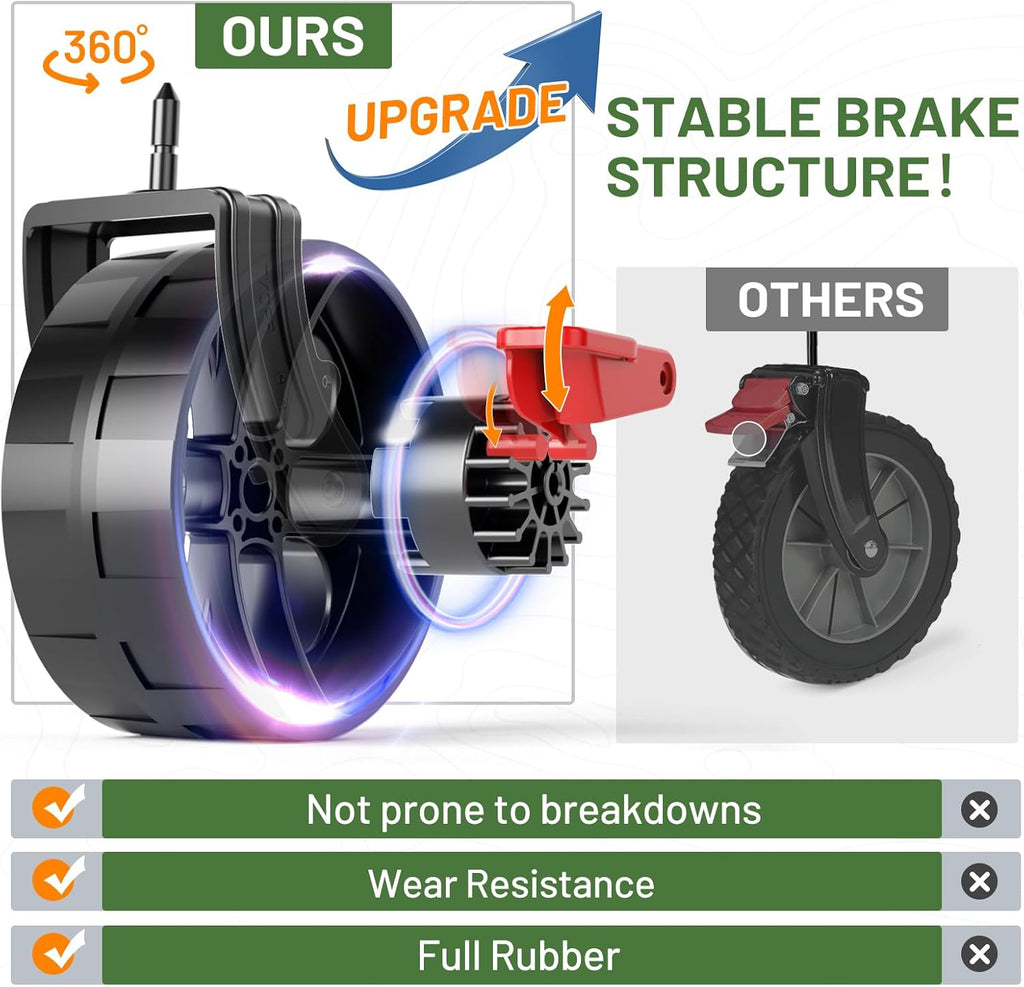 400L Large Capacity Folding Double Decker Cart with Brakes, 54 Inch Extra Long Extended Cart, 450 Pounds Heavy Duty Folding Cart wourant