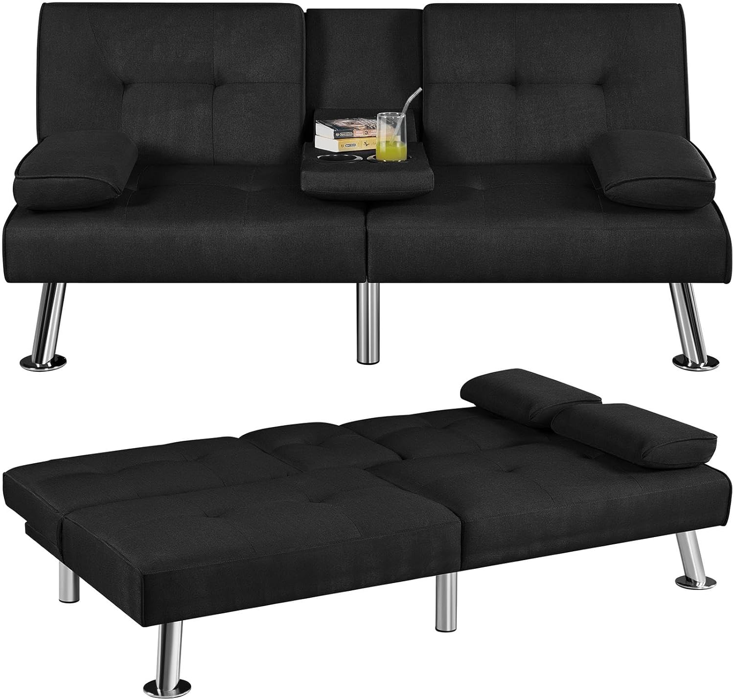 Convertible Sofa Bed Modern Imitation Leather Home Recliner Flip Double Sofa Folding Sofa Bed Guest Bed wourant