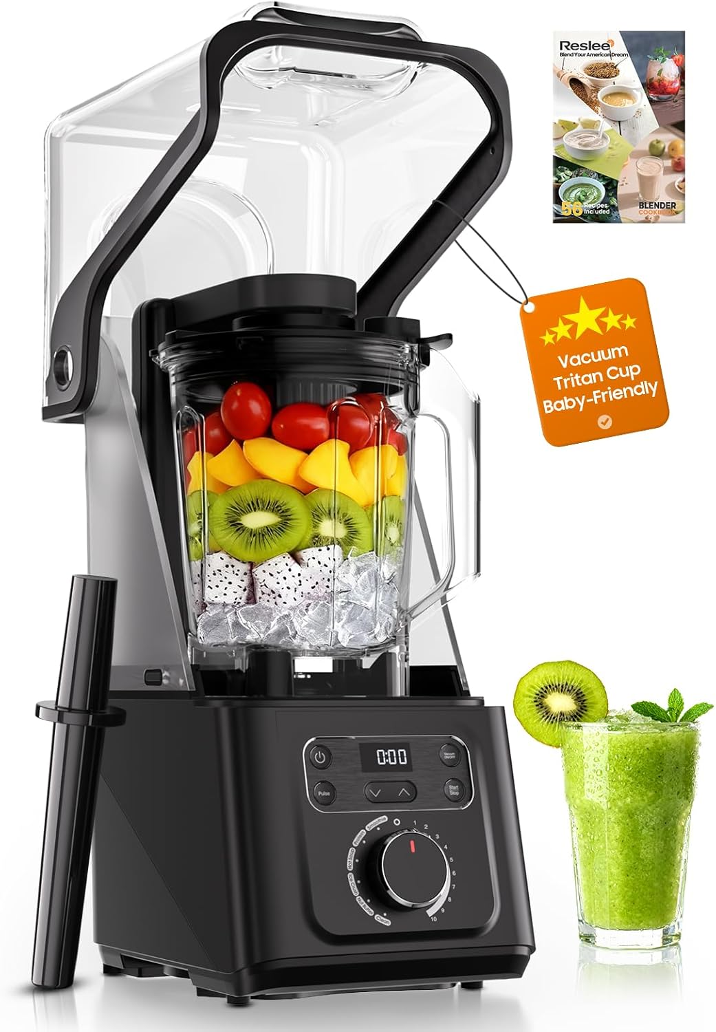 Professional Commercial Vacuum Blender with Quiet Shield, 2026 Upgraded 40000 RPM wourant