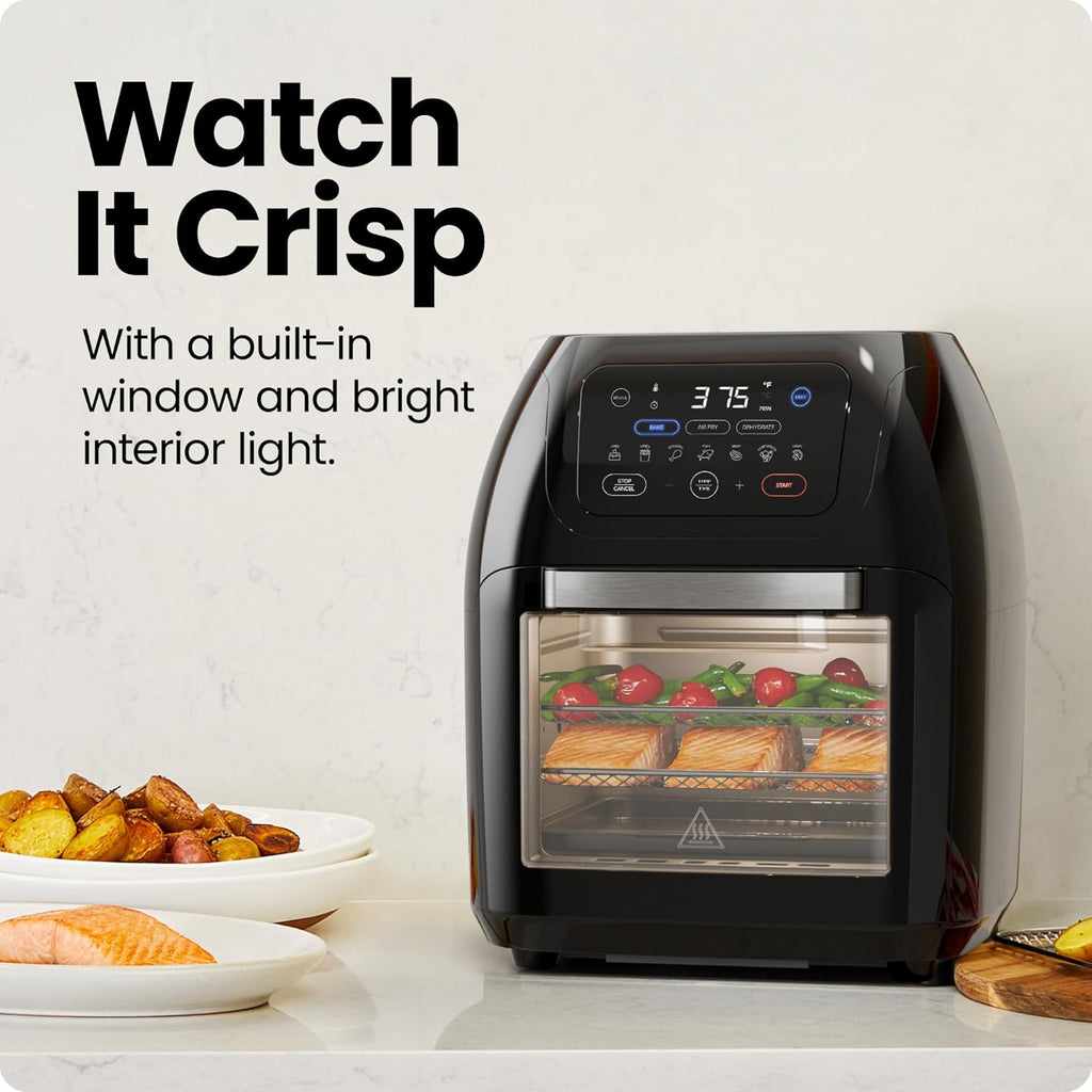 Chefman Compact 6.3-Quart Digital Air Fryer with Rotisserie, Dehydrator, and Convection Oven, 8 Touchscreen Presets wourant