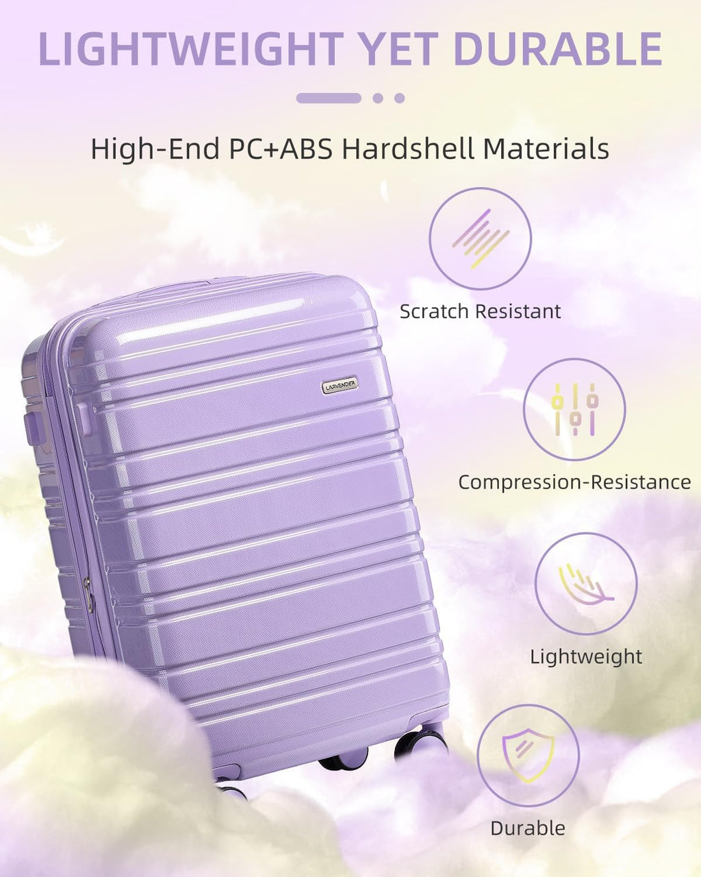 6-piece luggage set, expandable hardshell suitcase set with spinner wheels, lightweight rolling luggage set wourant