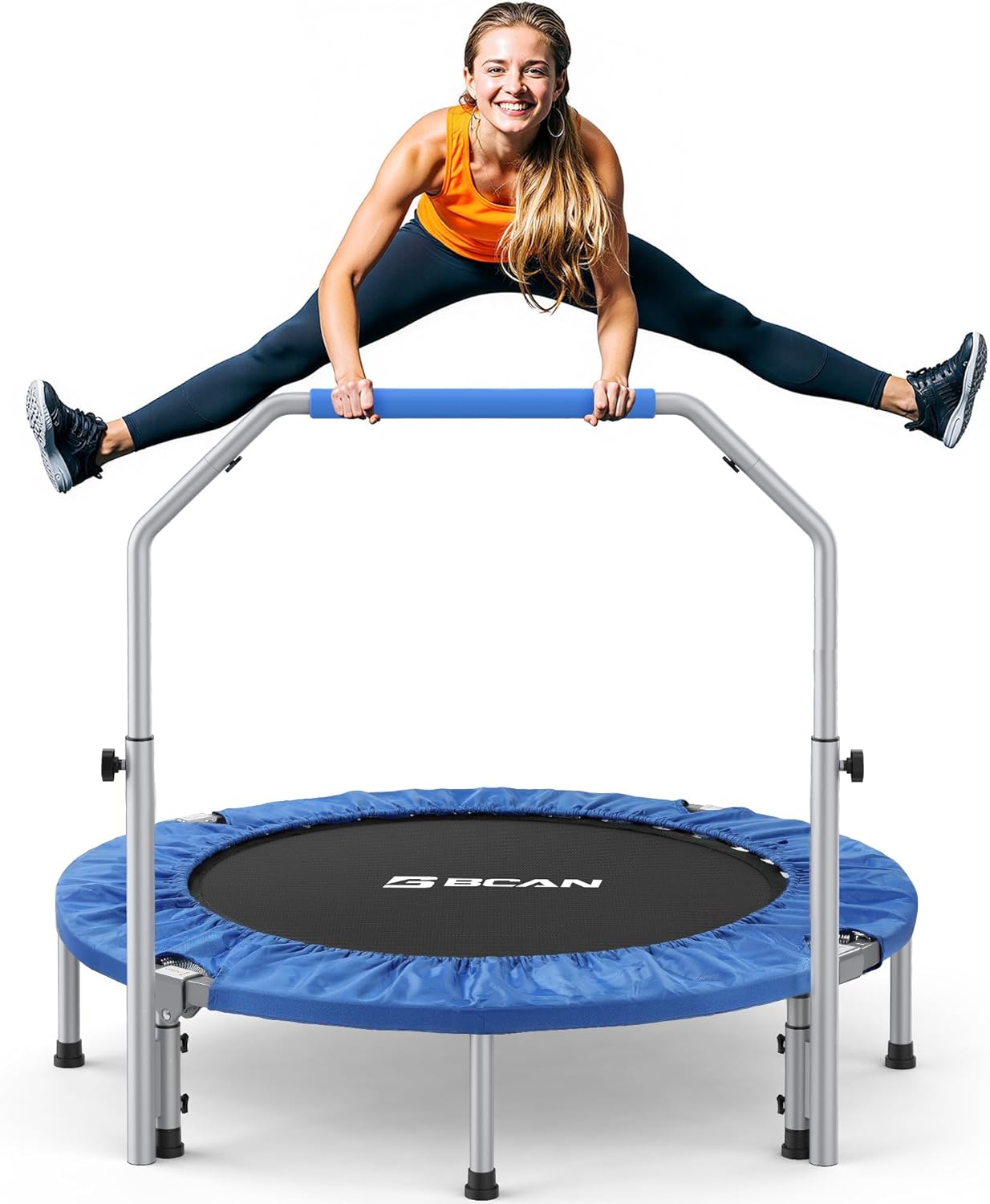 BCAN 40/48" Foldable Trampoline Max Load 440lbs, Fitness Rebounder wourant