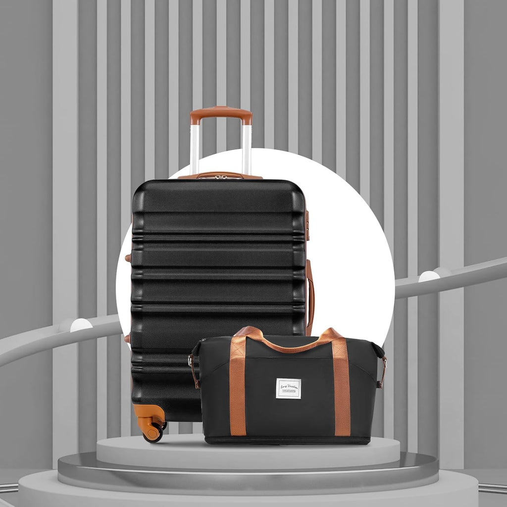 LONG VACATION 6 Piece Luggage Set Carry on Suitcase with ABS+PC hardshell, Spinner Wheels & YKK Zipper TSA Lock wourant