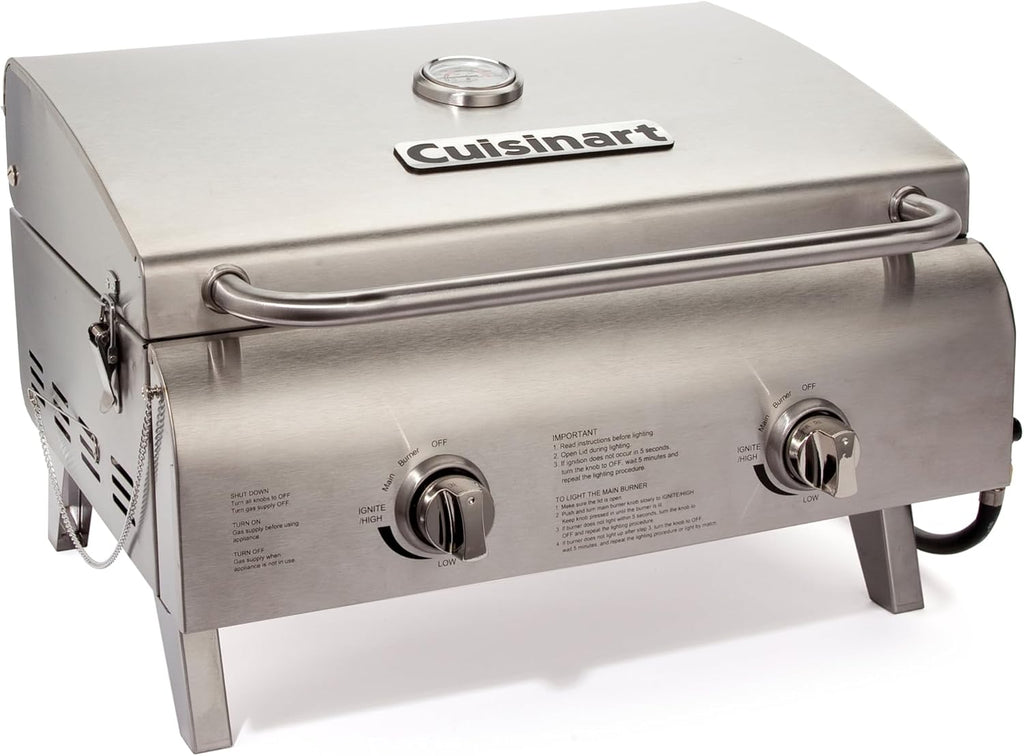 Cuisinart Chef's Style Tabletop Portable Propane Grill 20000 BTU 2-Burner Outdoor Gas Grill wourant