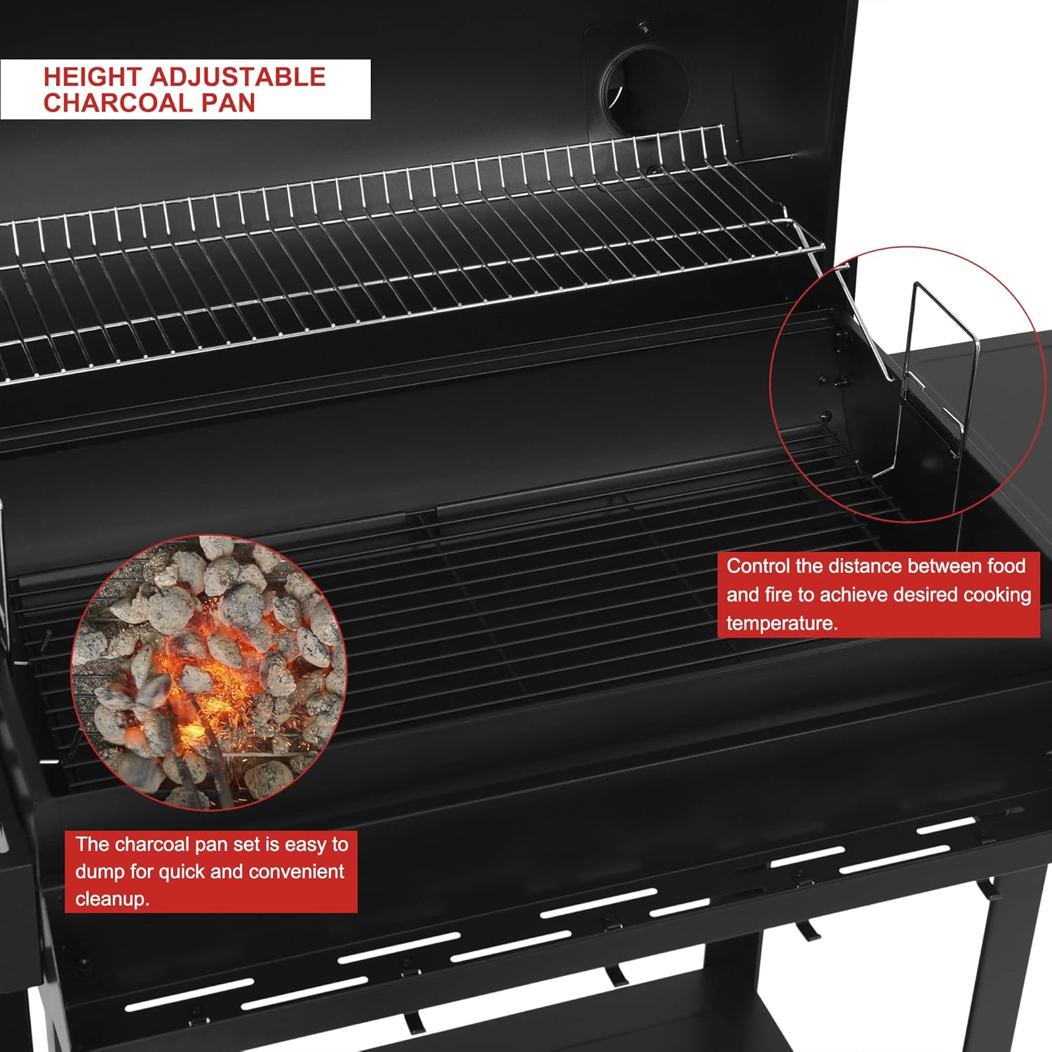 Royal Gourmet CC1830T 30-Inch Barrel Charcoal Grill with Warming Rack & Front Storage Basket, Outdoor BBQ Grill with 627 sq. in. Grilling Area for Backyard Barbecue Cooking Party, Black wourant