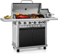 Captiva Designs Propane Gas Grill and Charcoal Grill Combo with Side Burner wourant