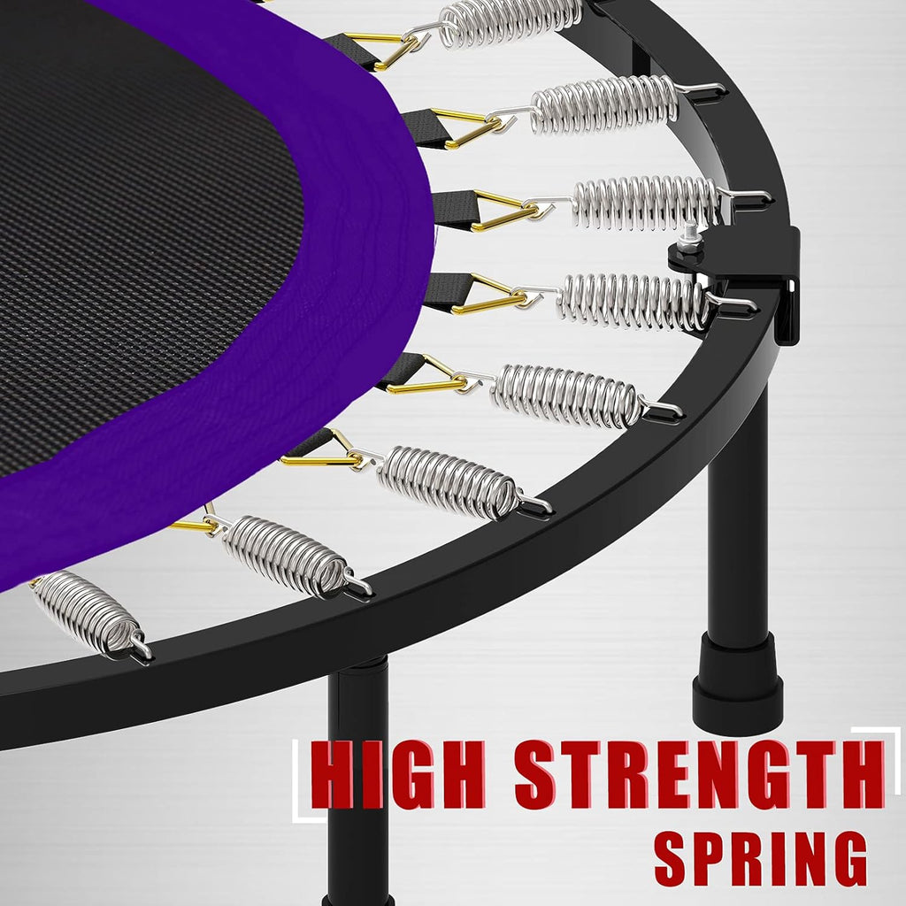 Kanchimi 40" 48" Folding Mini Fitness Indoor Exercise Workout Rebounder Trampoline with Handle, Max Load 330lbs wourant