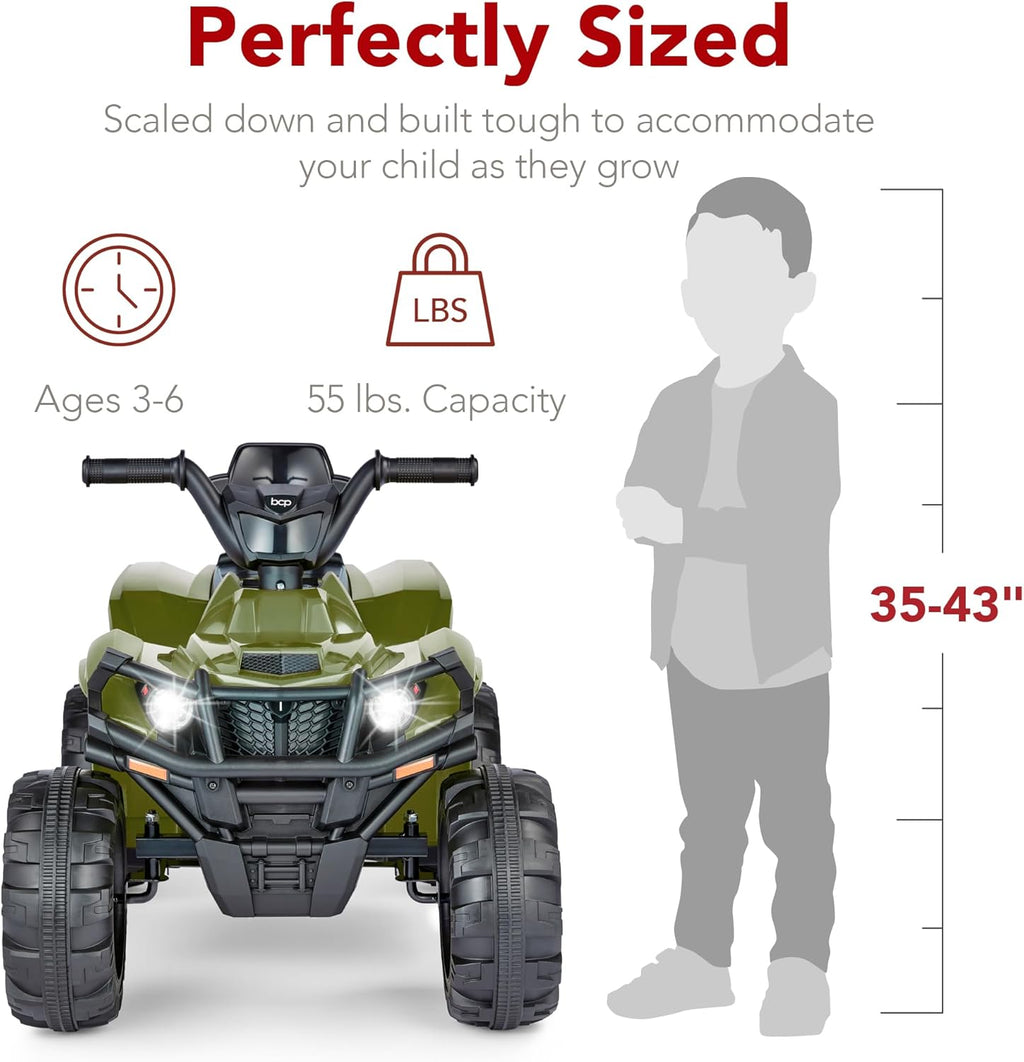Best Choice Products 12V Kids Ride-On Electric ATV, 4-Wheeler Quad Car Toy w/Bluetooth Audio, 2.4mph Max Speed, Treaded Tires, LED Headlights, Radio wourant