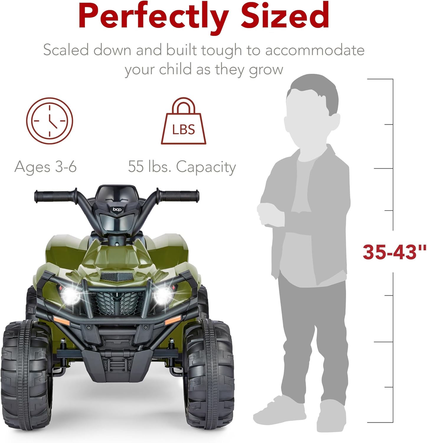 Best Choice Products 12V Kids Ride-On Electric ATV, 4-Wheeler Quad Car Toy w/Bluetooth Audio, 2.4mph Max Speed, Treaded Tires, LED Headlights, Radio wourant