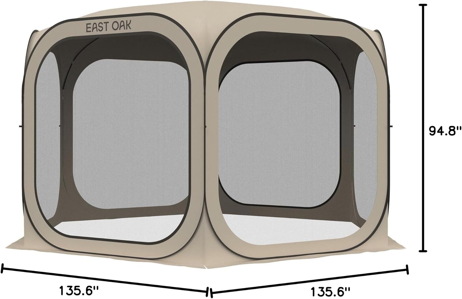 EAST OAK Screen House Tent Pop-Up, Portable Screen Room Canopy Instant Screen Tent 10 x 10 FT with Carry Bag for Patio, Backyard, Deck & Outdoor Activities, Beige wourant