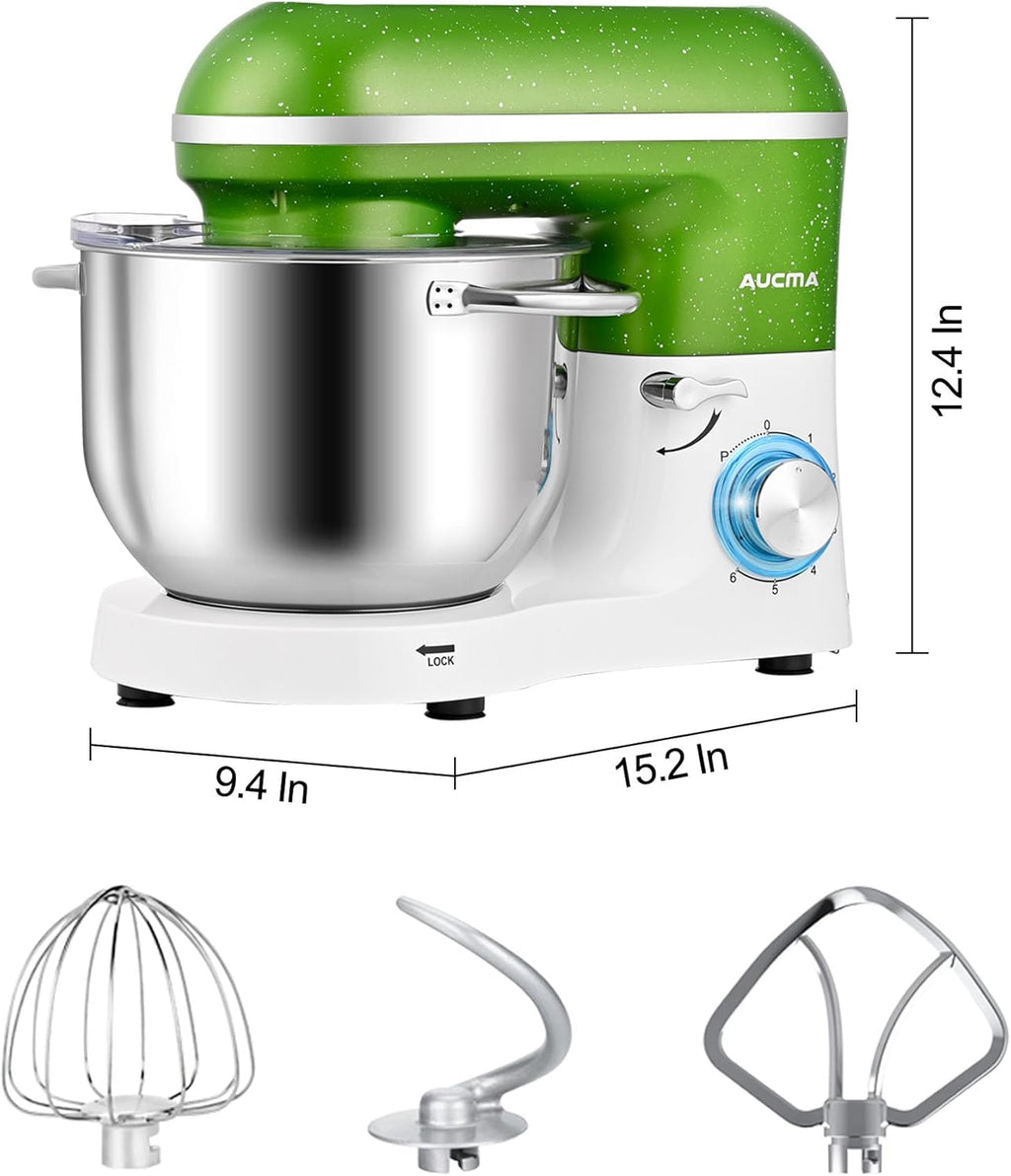 Aucma Stand Mixer,6.5-QT 660W 6-Speed Tilt-Head Food Mixer, Kitchen Electric Mixer with Dough Hook wourant