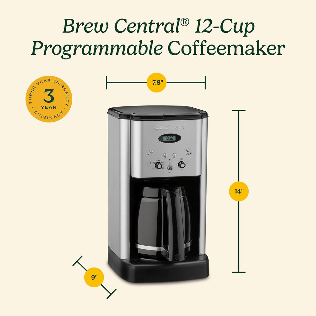 DCC-1200P1 12-Cup Programmable Coffeemaker Coffee Maker, Carafe wourant