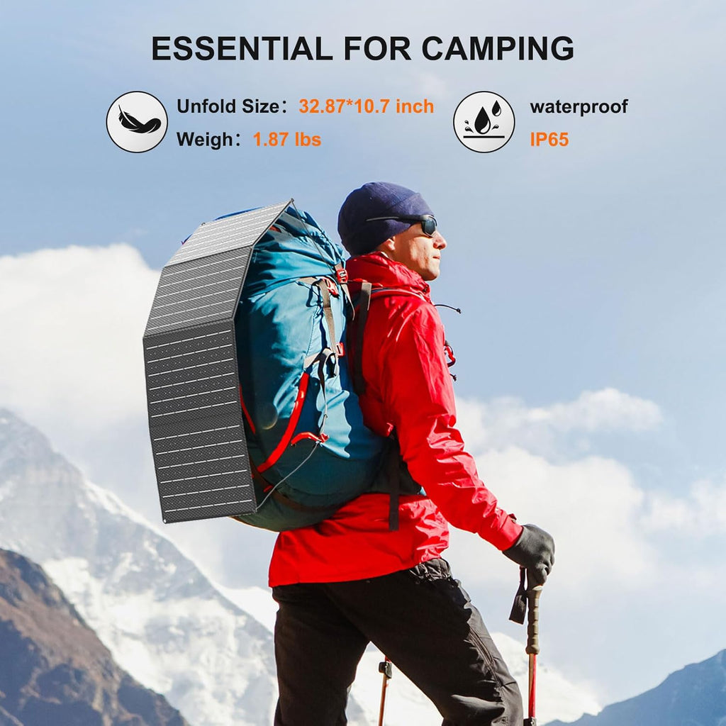 Portable Power Station 88Wh Camping Lithium Battery Solar Generator Fast Charging with AC Outlet 120W Peak Power Bank wourant