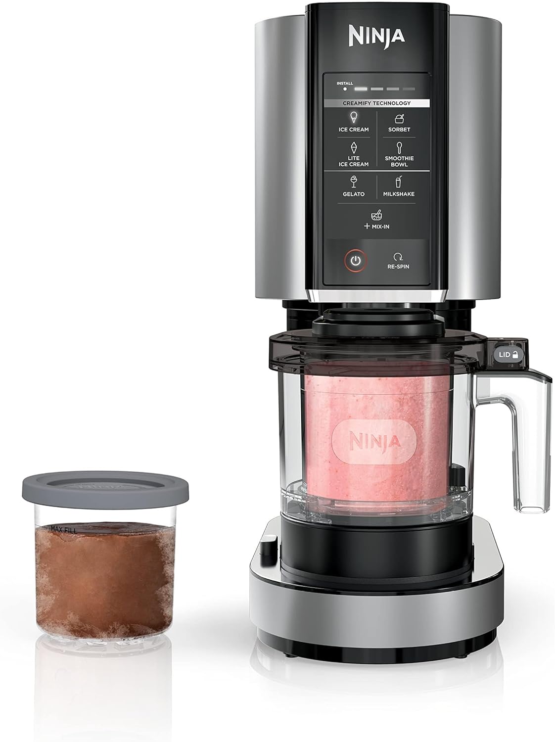 Ninja NC301 CREAMi Ice Cream Maker, for Gelato, Mix-ins, Milkshakes, Sorbet, Smoothie Bowls & More, 7 One-Touch Programs, with (2) Pint Containers & Lids, Compact Size, Perfect for Kids, Silver wourant