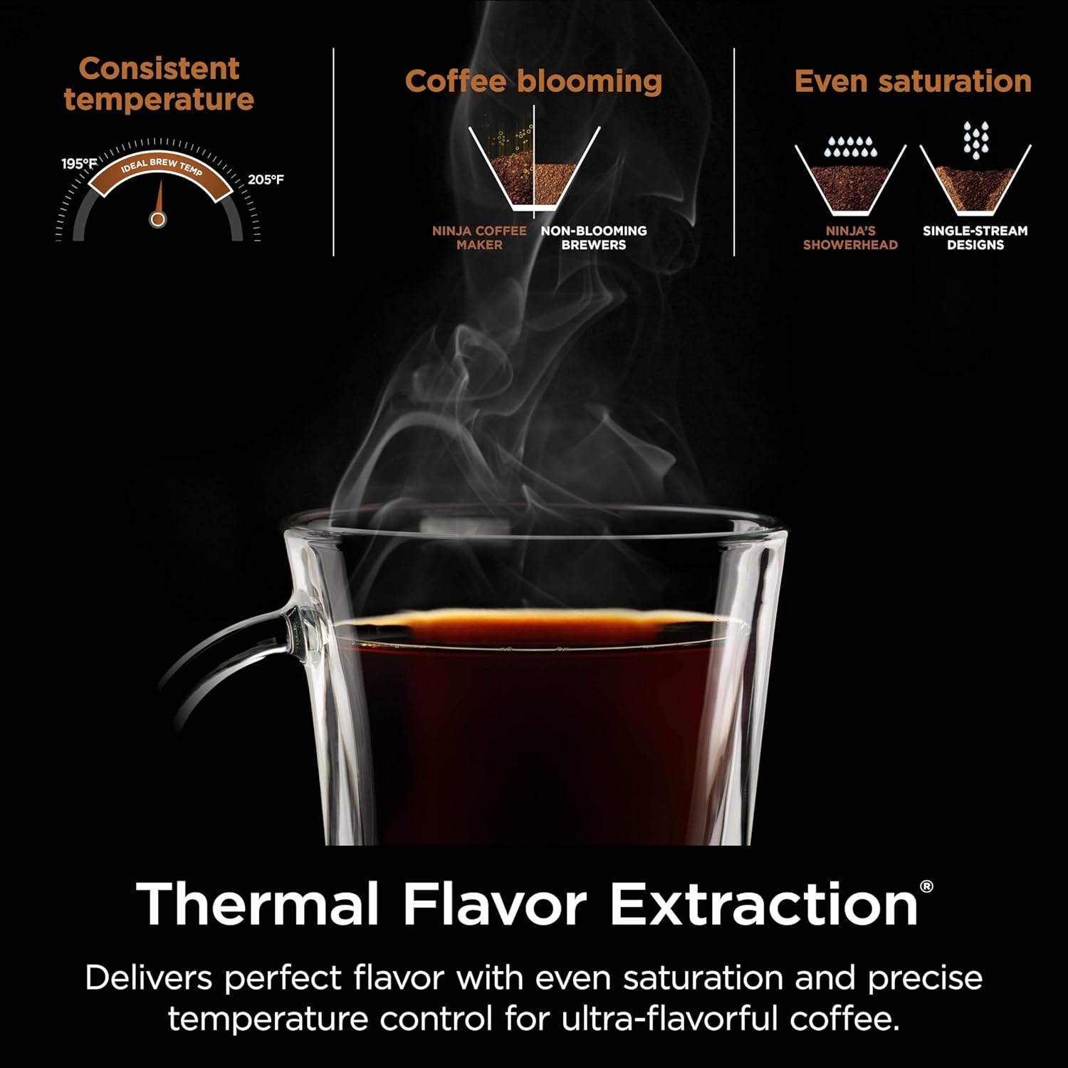 Ninja Hot & Iced XL Coffee Maker with Rapid Cold Brew, 4 Brew Styles, 8 Sizes Small Cup to Travel Mug, Single-Serve Coffee Brewer, 12-Cup Carafe, Permanent Filter, Removable Reservoir, Black, CM371 wourant