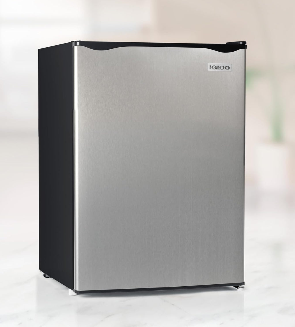 Igloo 3.2 Cu.Ft. Mini Fridge with Freezer - Single Door Compact Refrigerator with Glass Shelves for Homes