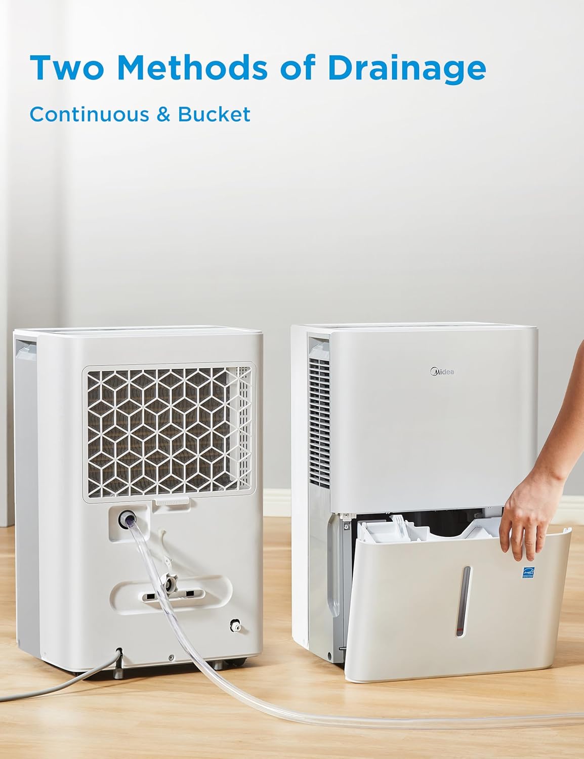 Midea 4,500 Sq. Ft. Dehumidifier With Pump Included, Energy Star Certified, 50 Pint - Ideal For Basements, Large & Medium Sized Rooms, And Bathrooms (White) wourant
