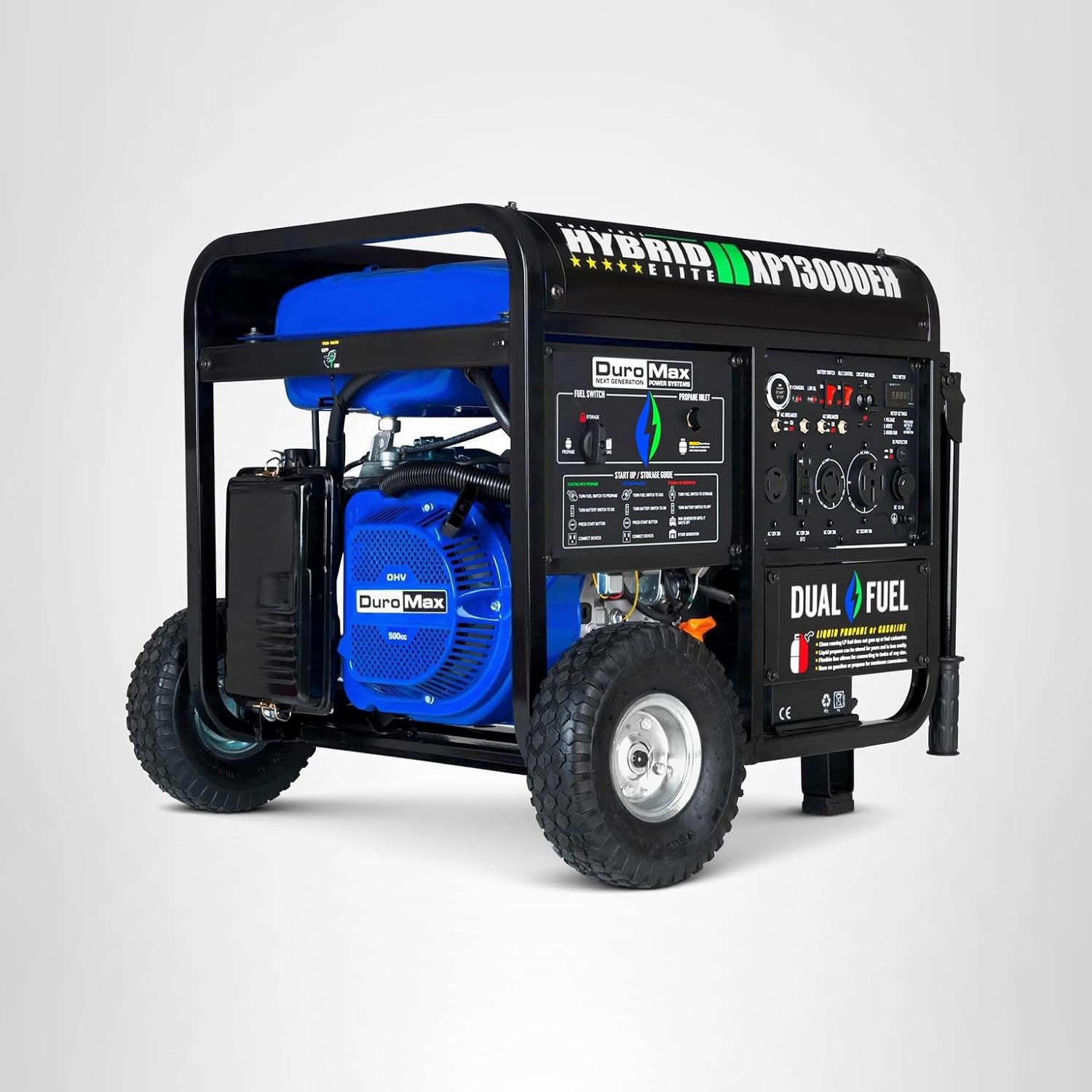 DuroMax XP13000EH 13,000-Watt Dual Fuel Portable Generator Gas & Propane Electric Start wourant