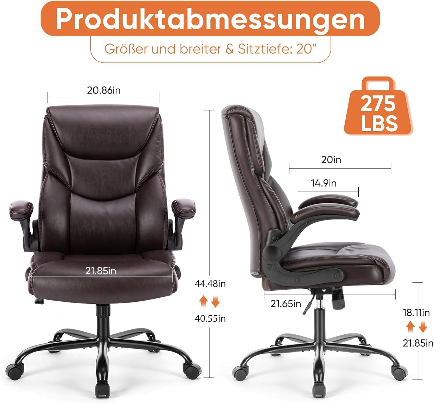 Ergonomic Office Chair Heavy Duty Work Desk Chair Adjustable Swivel Rolling Chair with Wheels wourant