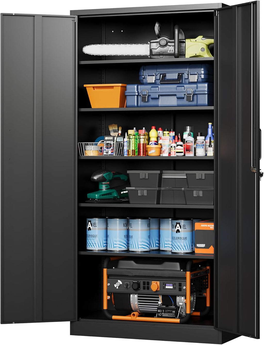 Letaya Metal Garage Storage Cabinets with Lock-72 Tall Tool Organizer Steel Lockers wourant