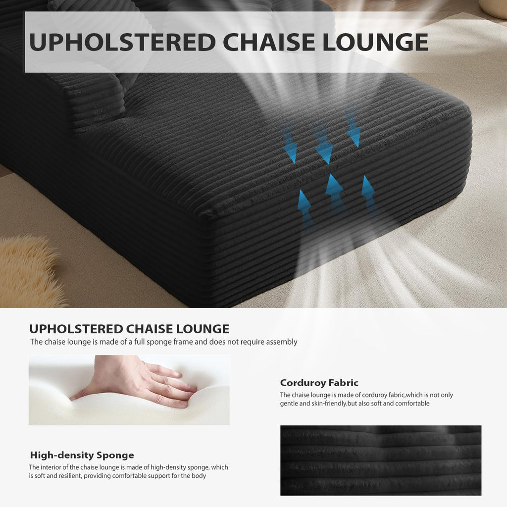 50-inch indoor recliner, oversized corduroy upholstered boneless sofa bed, deep sleeper sofa reading chair, cloud sofa, living room sofa wourant