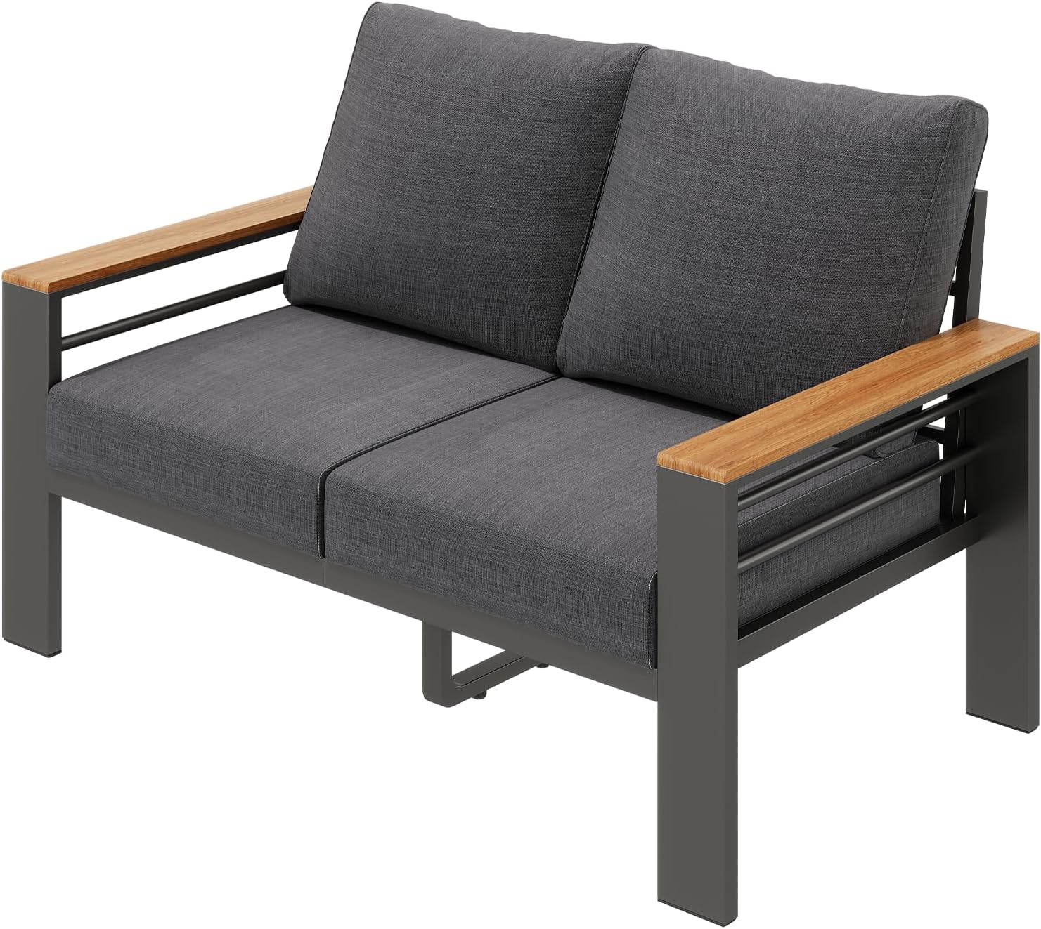 Aoxun Aluminum Outdoor Patio Furniture Set, 5 Seats Outdoor Sectional with Coffee Table, Patio Conversation Sets with Upgraded Armrests and Cushions for Backyard, Garden and Poolside woonhhop