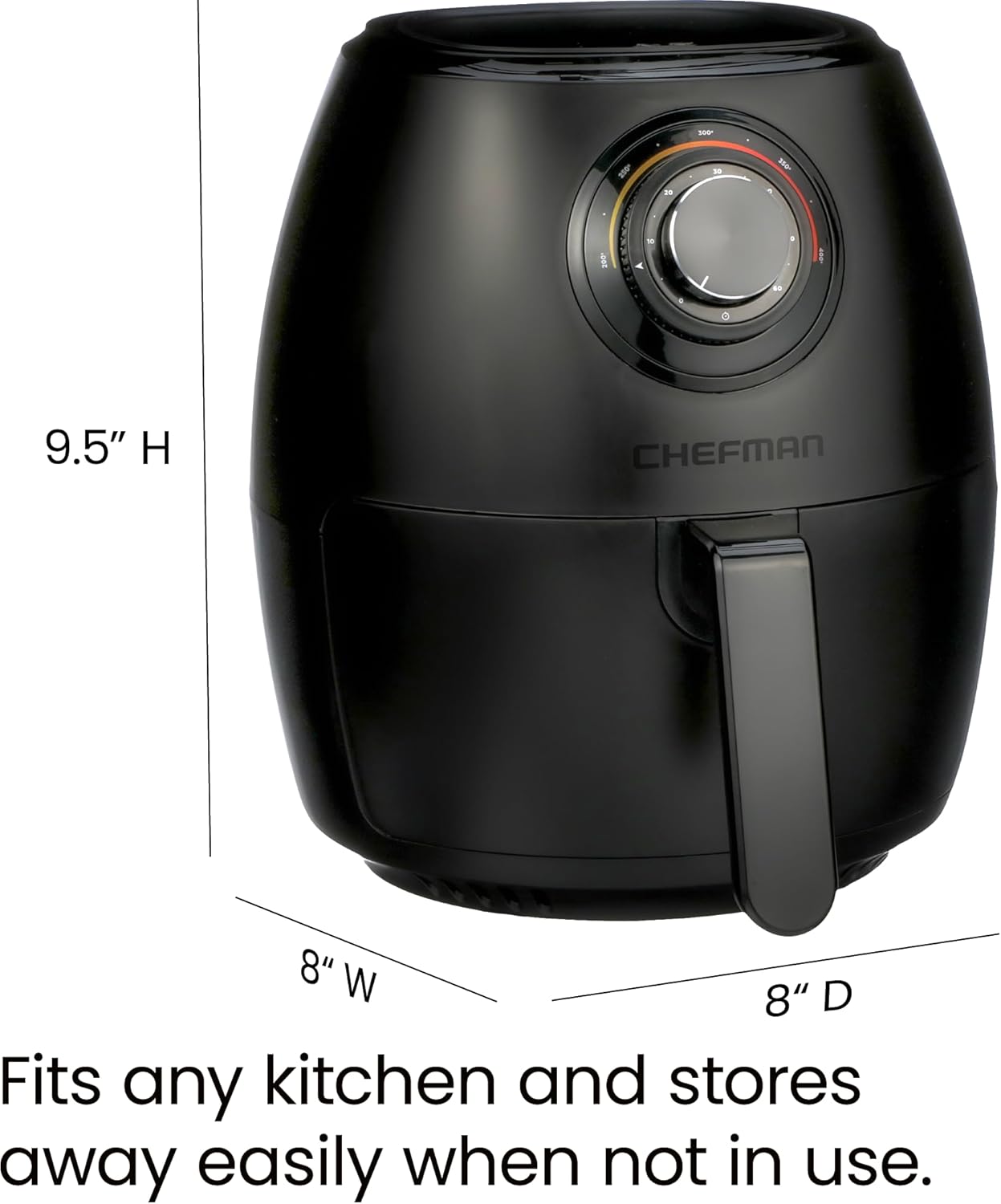 Chefman Compact 6.3-Quart Digital Air Fryer with Rotisserie, Dehydrator, and Convection Oven, 8 Touchscreen Presets wourant